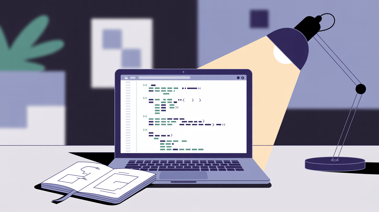 Laptop screen displaying structured FAQ markup code in a text editor — FAQ schema markup for AI citations