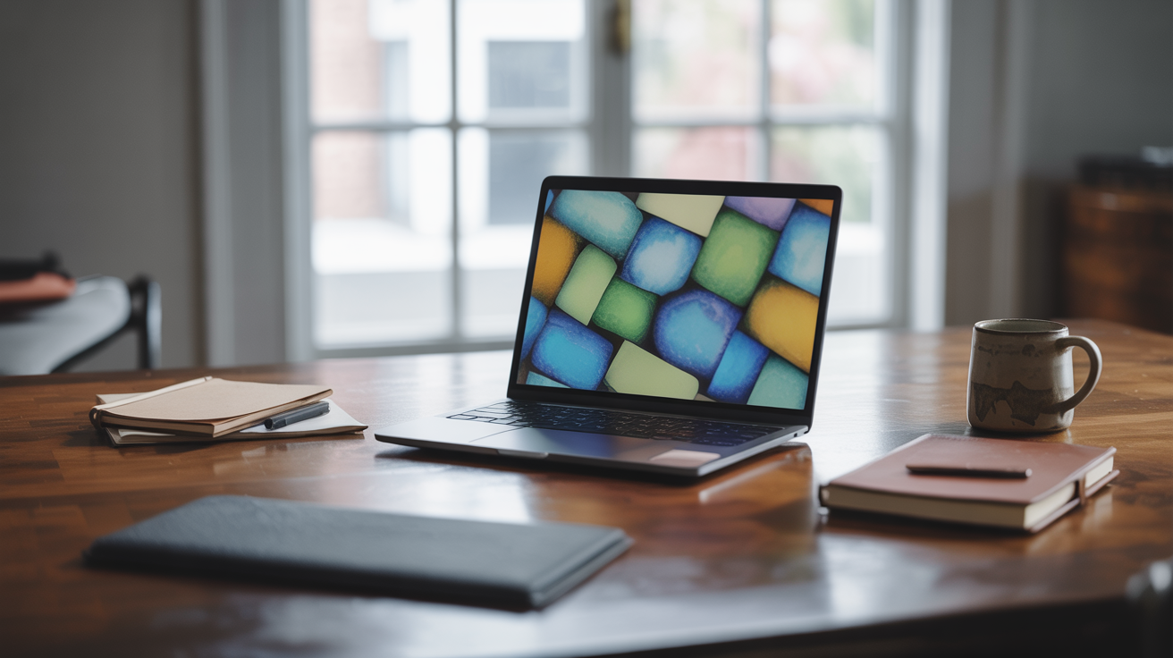 Laptop screen displaying a search analytics dashboard with colorful charts and metrics — how to create a GEO strategy for ...