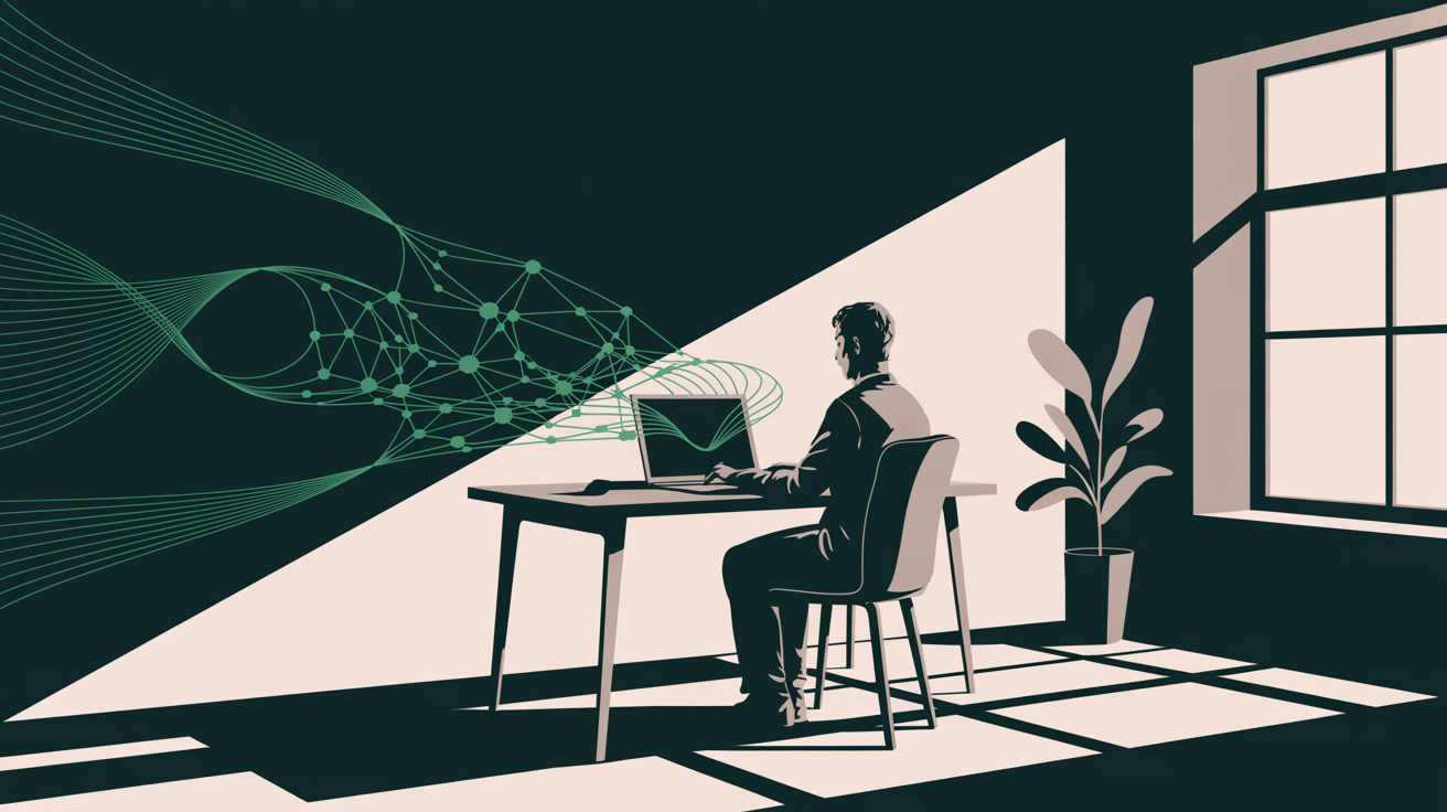 Person sitting at a modern standing desk — citavi.com vs competitor comparison